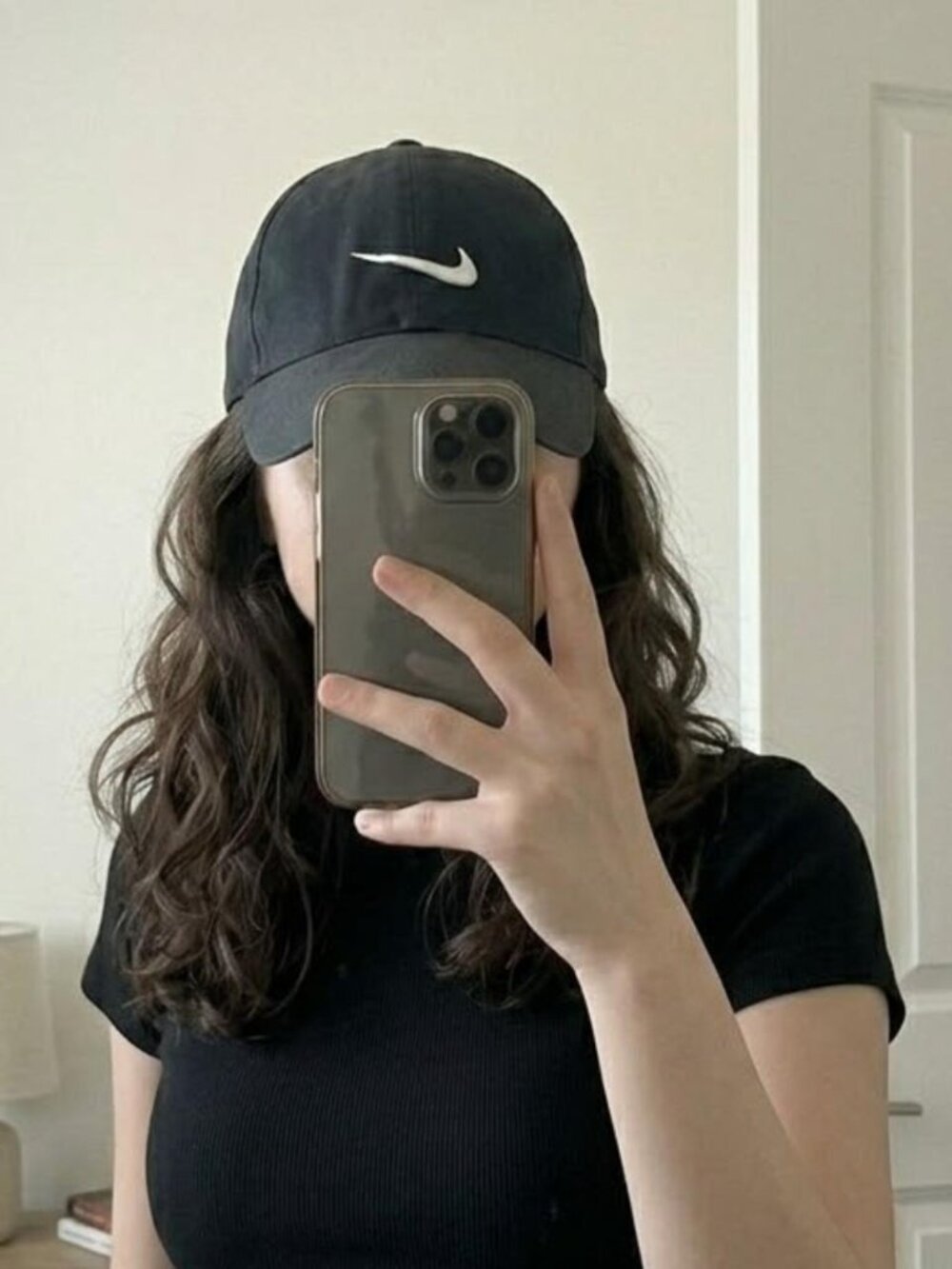 Black Nike Swoosh Baseball Cap Hat